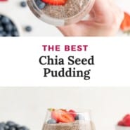 Pudding, text overlay reads "the best chia seed pudding."