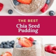 Pudding, text overlay reads "the best chia seed pudding."