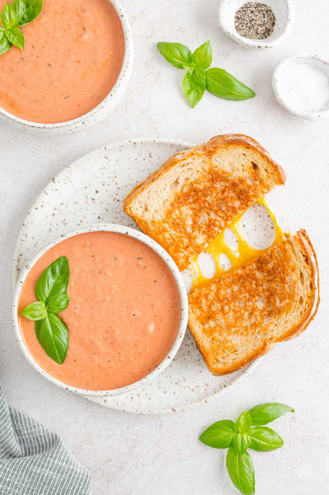 Tomato soup with grilled cheese.