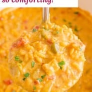 Soup, text overlay reads "mulligatawny soup - so comforting!"