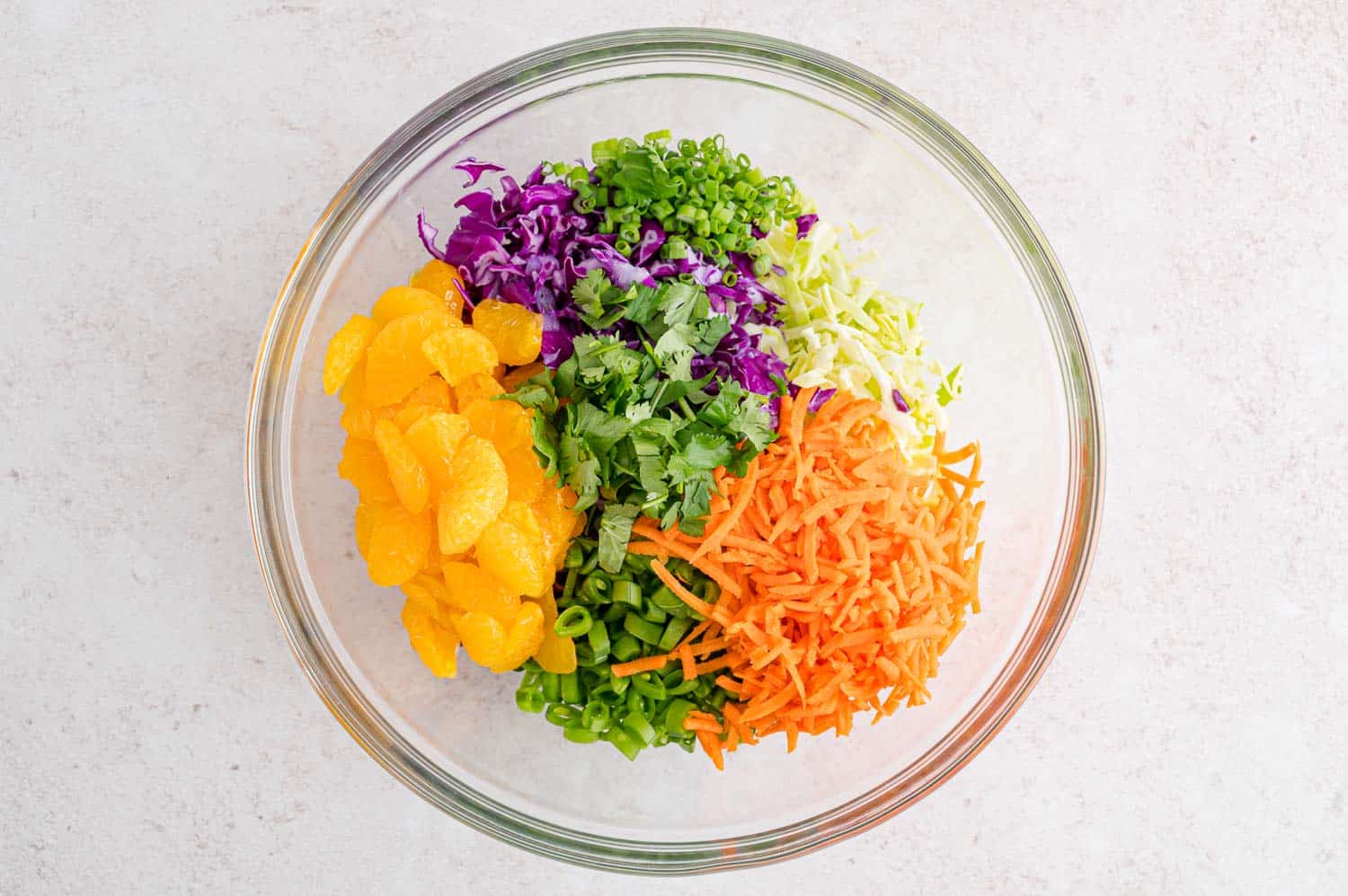 Unmixed ingredients in large mixing bowl.