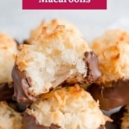 Cookies, text overlay reads "irresistible coconut macaroons."