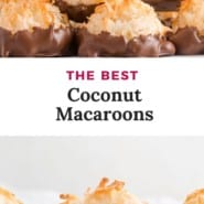 Cookies, text overlay reads "the best coconut macaroons."