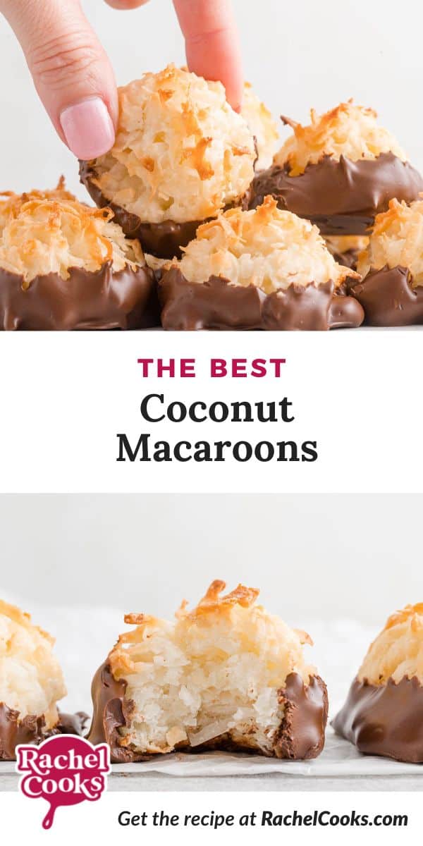 Cookies, text overlay reads "the best coconut macaroons."
