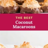 Cookies, text overlay reads "the best coconut macaroons."