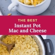 Mac and cheese, text overlay reads "the best instant pot mac and cheese."