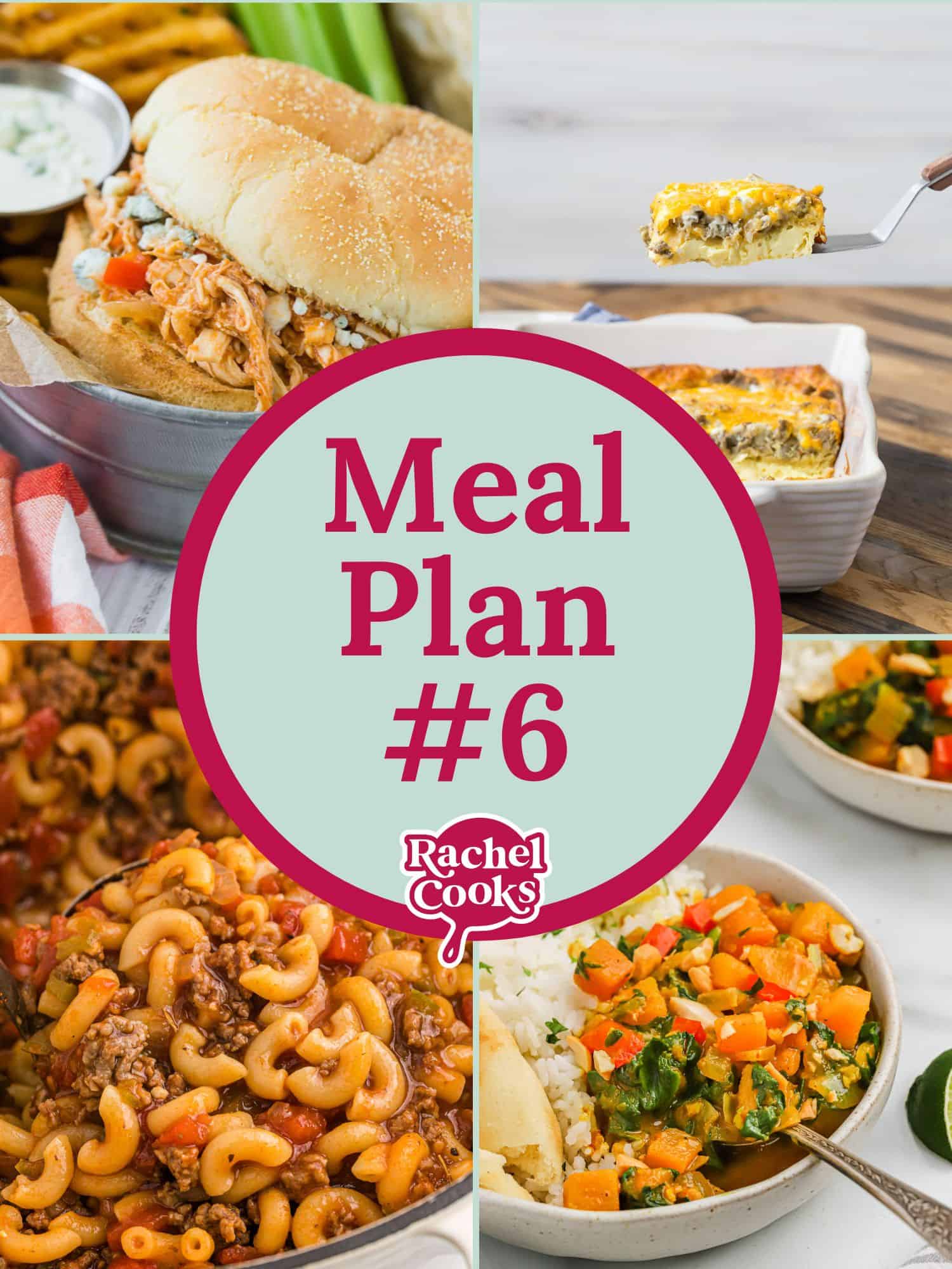 Multiple images, text reads "meal plan #6."