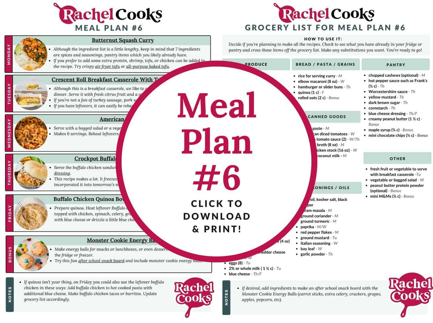 Meal plan preview image.