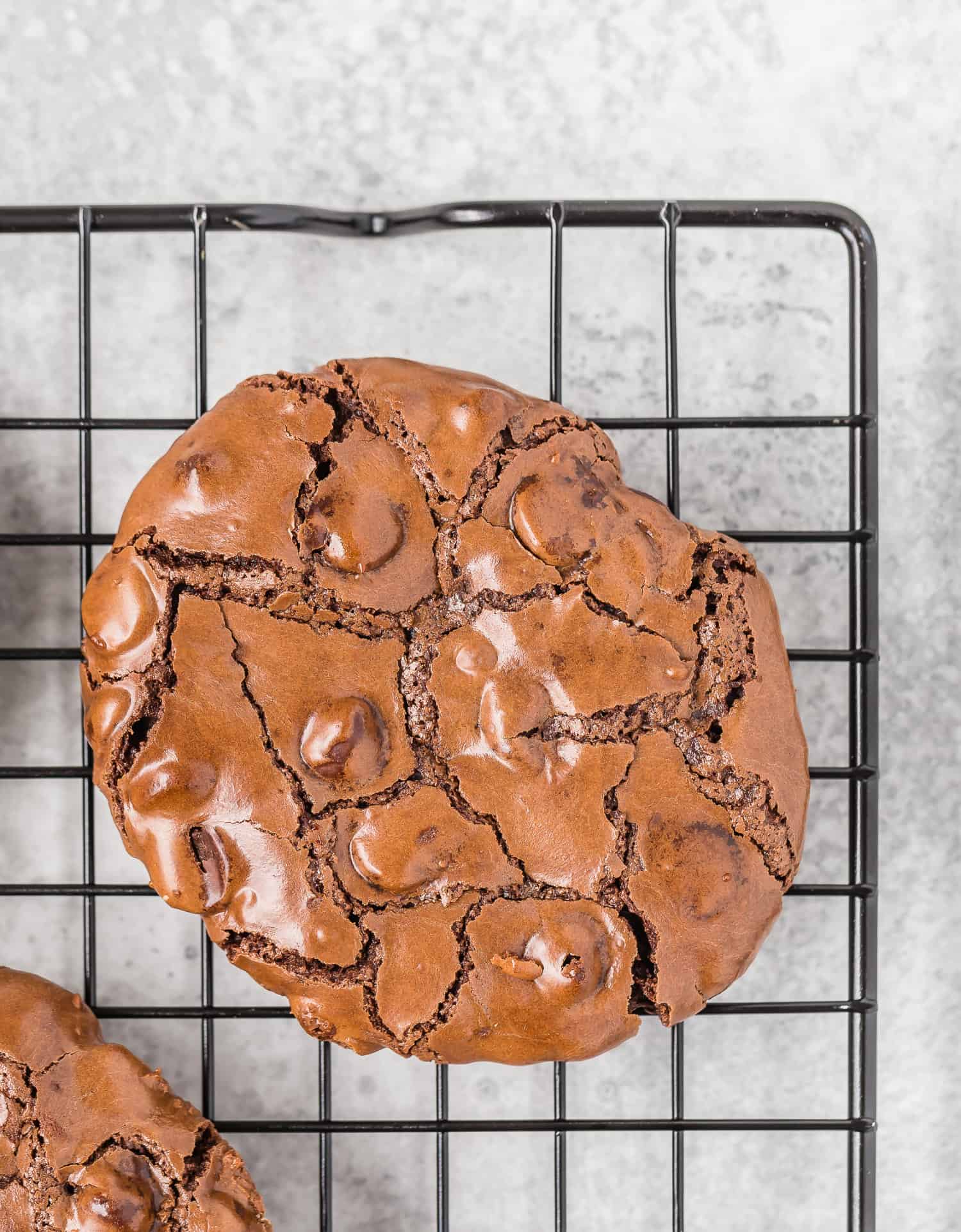 Cookie on cooling rack.