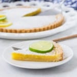 Slice of lemon lime tart.