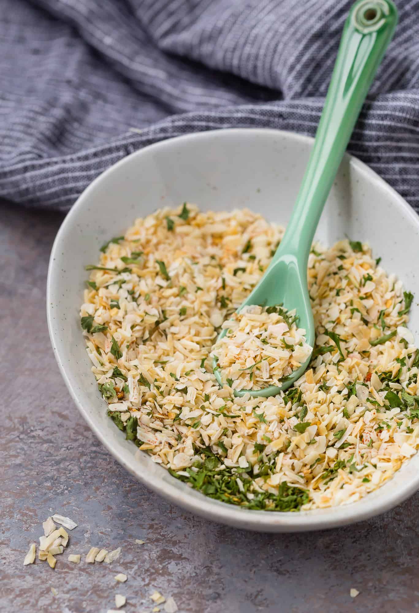 Onion soup mix in a small bowl.