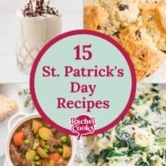 Four images, text reads "15 St. Patrick's Day Recipes."