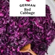 Cabbage, text overlay reads "german red cabbage."