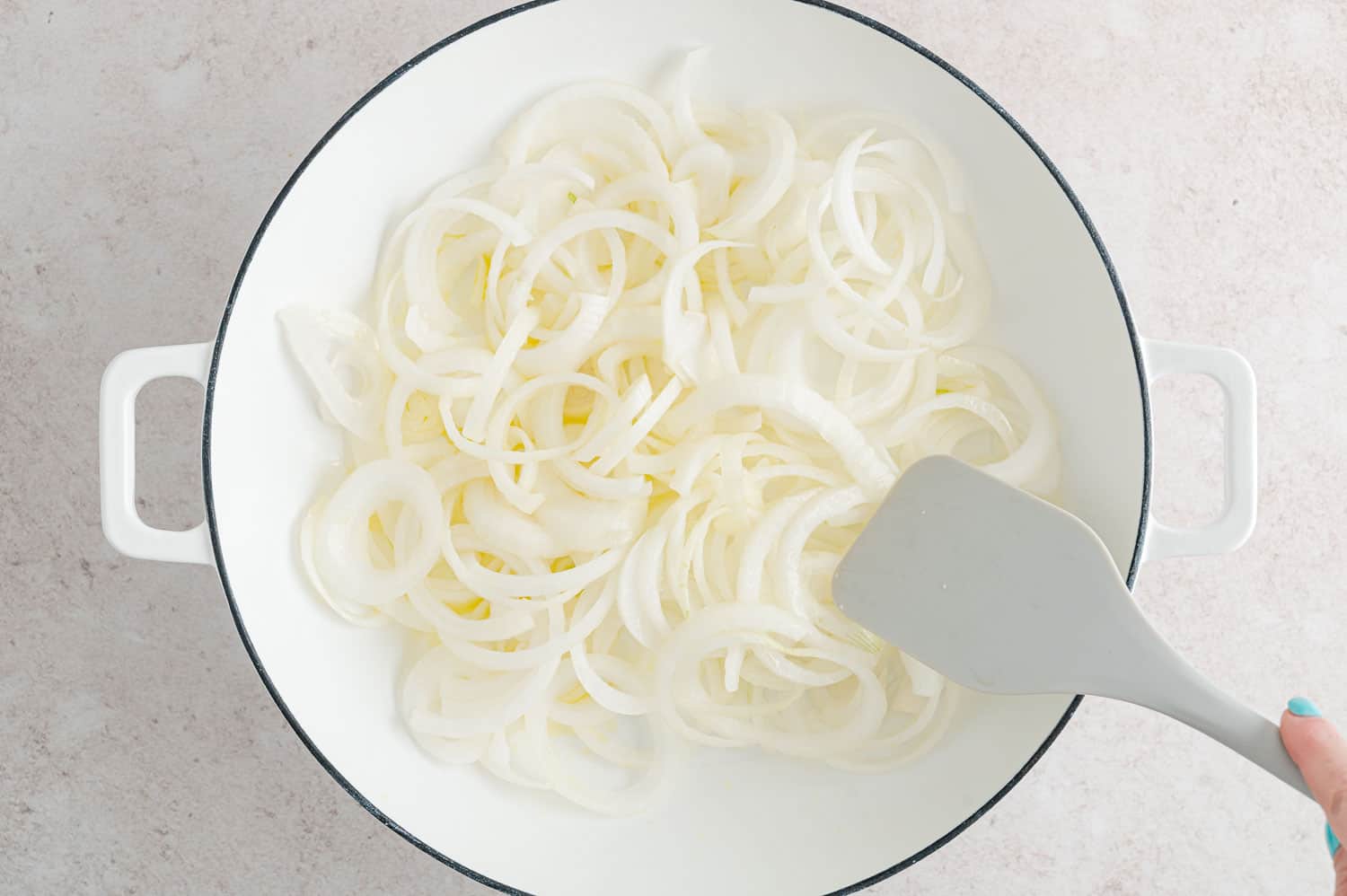 Onions before being caramelized.