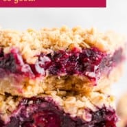 Bars, text reads "easy blueberry crumb bars."