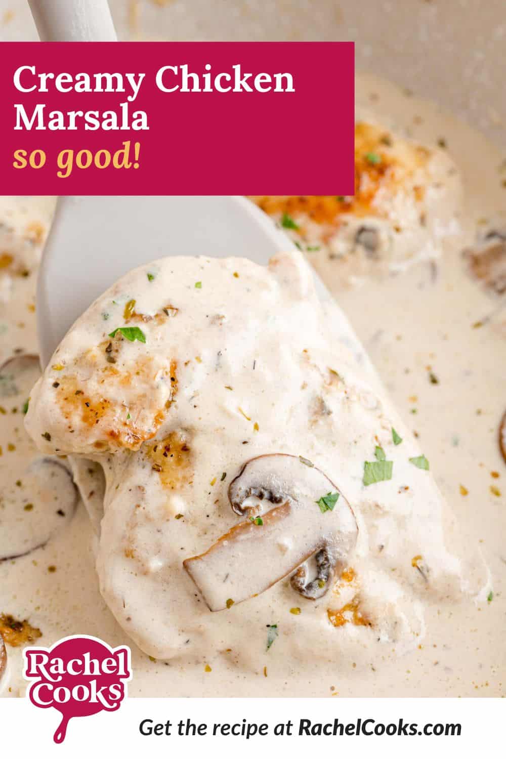 Creamy chicken marsala pinterest image.