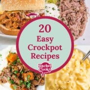Crockpot recipes graphic with text.