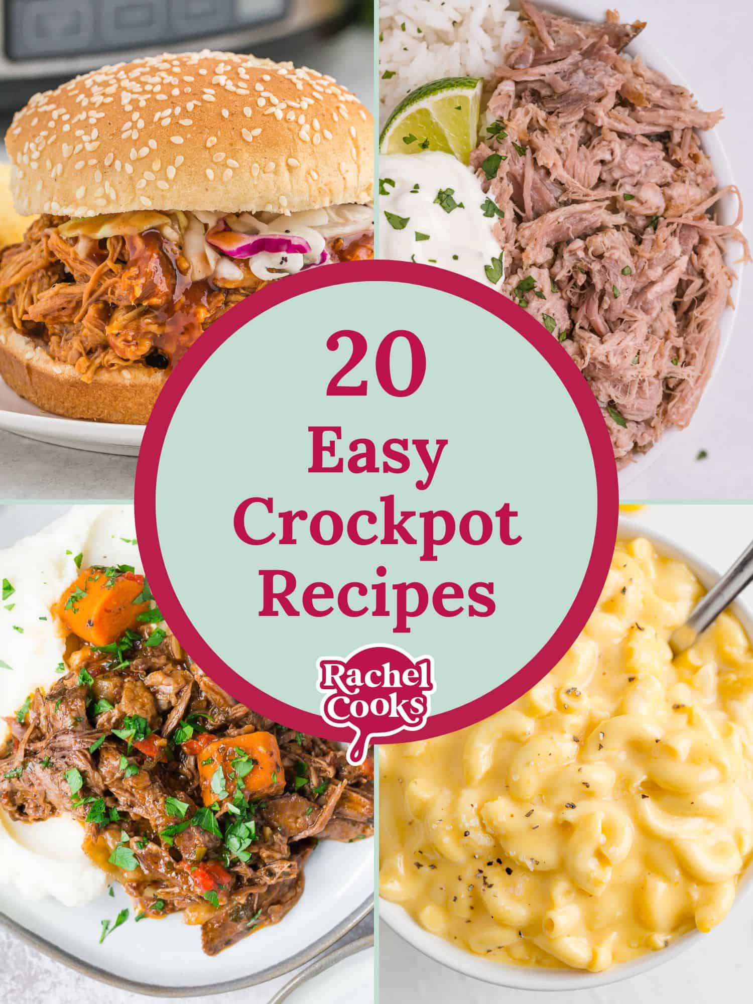 Crockpot recipes graphic with text.