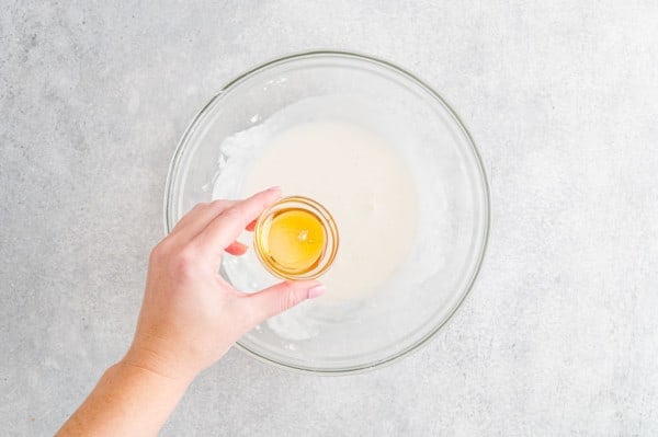 Honey being added to glaze.