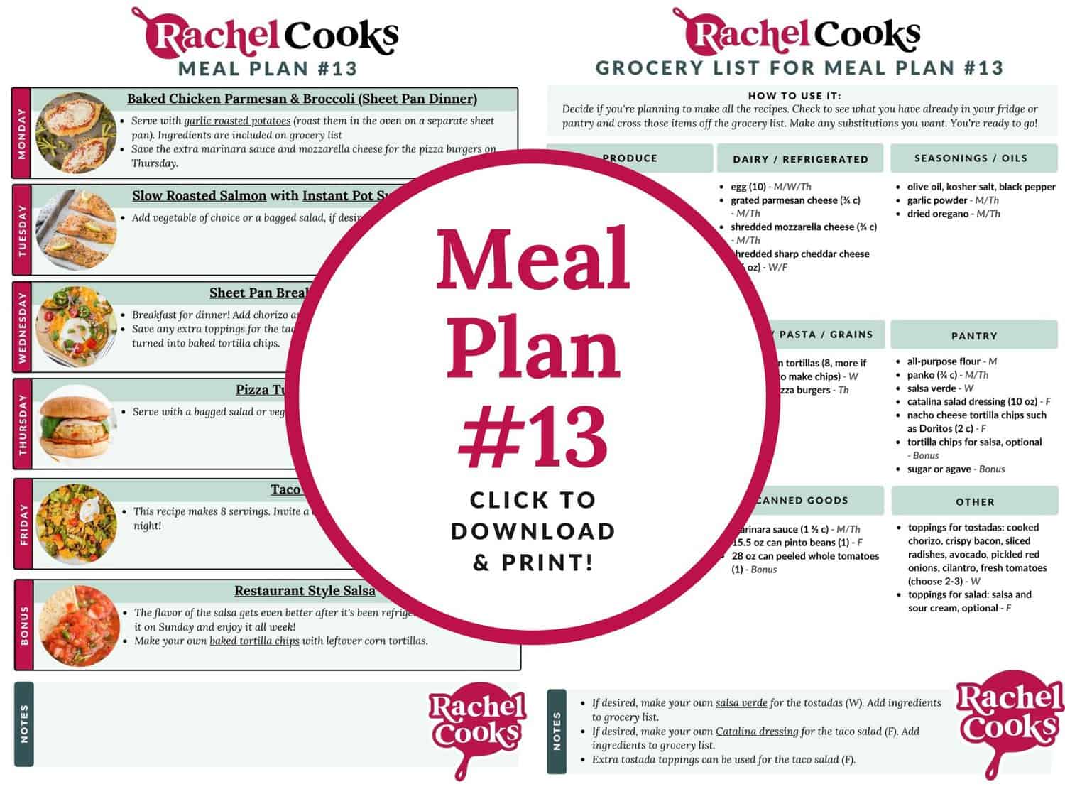 Meal plan preview image.