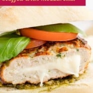 Caprese turkey burger pinterest graphic.