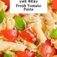 Fresh tomato pasta pinterest image.