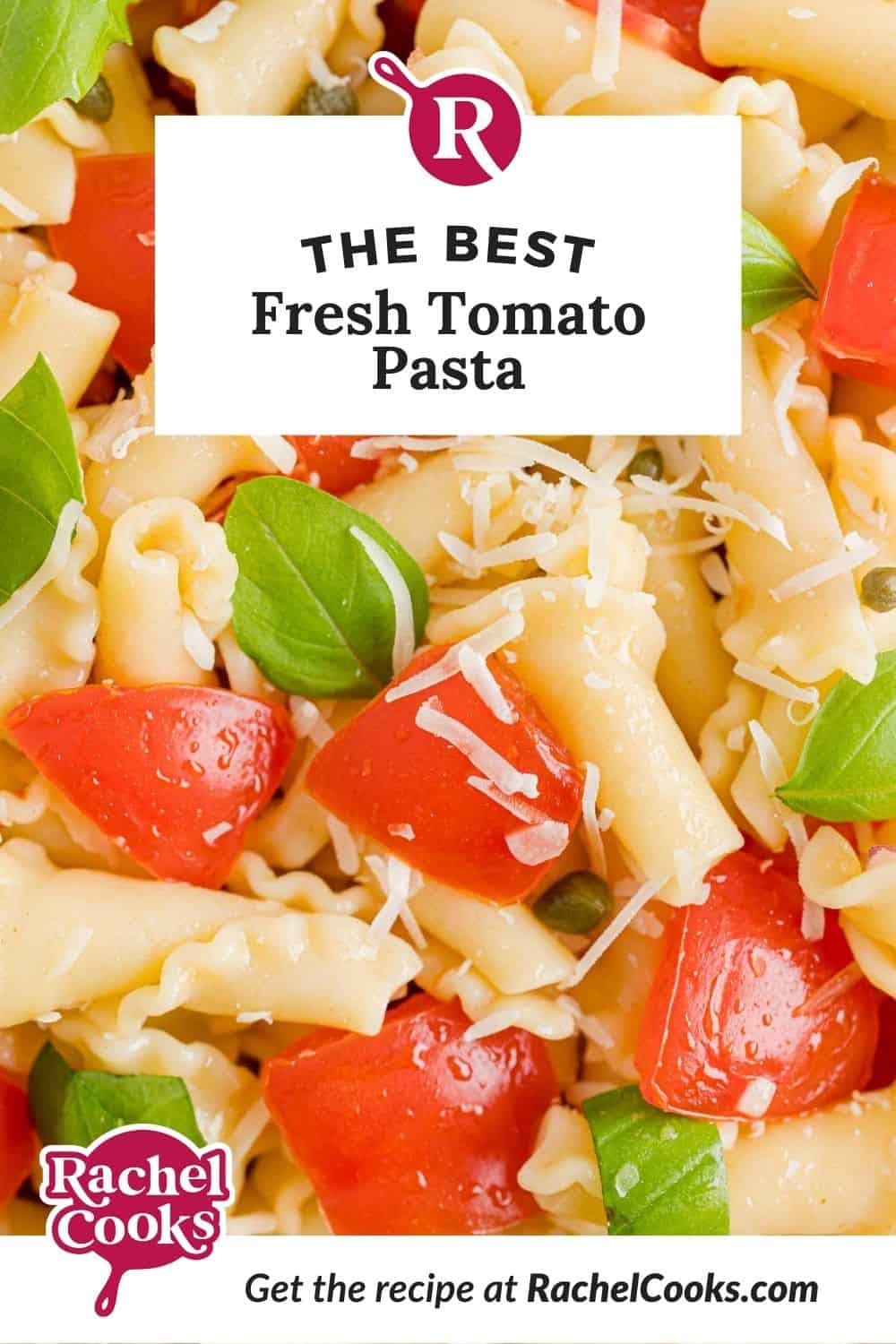 Fresh tomato pasta pinterest image.