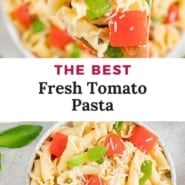 Fresh tomato pasta pinterest image.