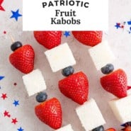 Pinterest image for patriotic fruit kabobs.