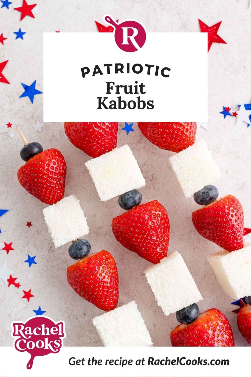 Pinterest image for patriotic fruit kabobs.