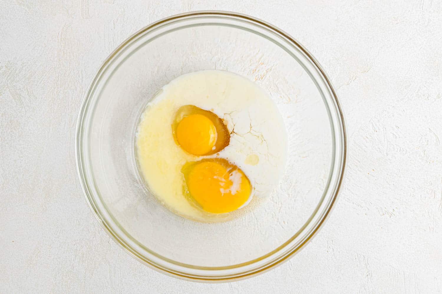 Eggs and milk, not mixed.