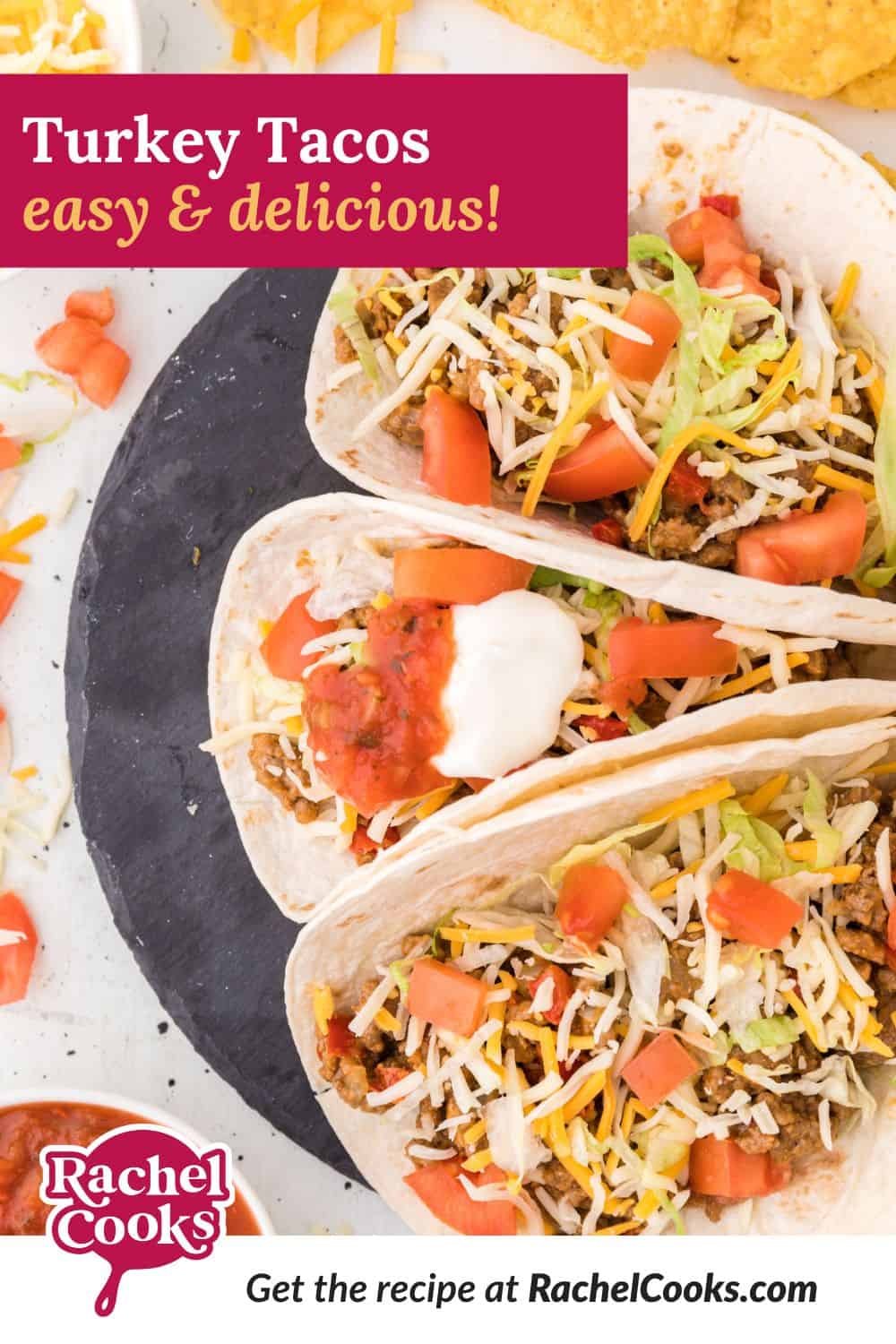 Ground turkey tacos Pinterest image.