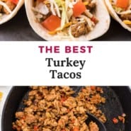 Ground turkey tacos Pinterest image.