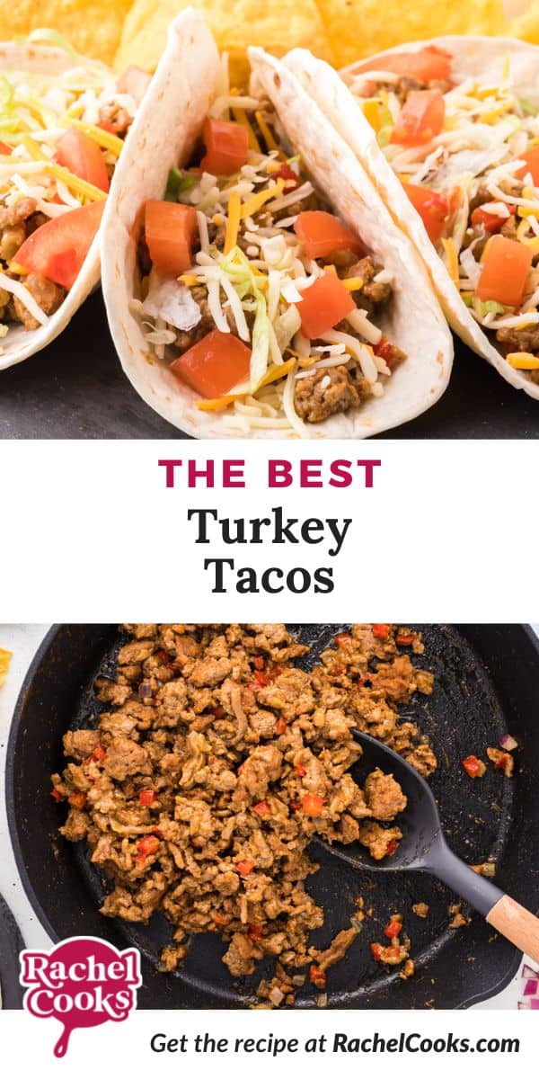 Ground turkey tacos Pinterest image.