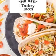 Ground turkey tacos Pinterest image.