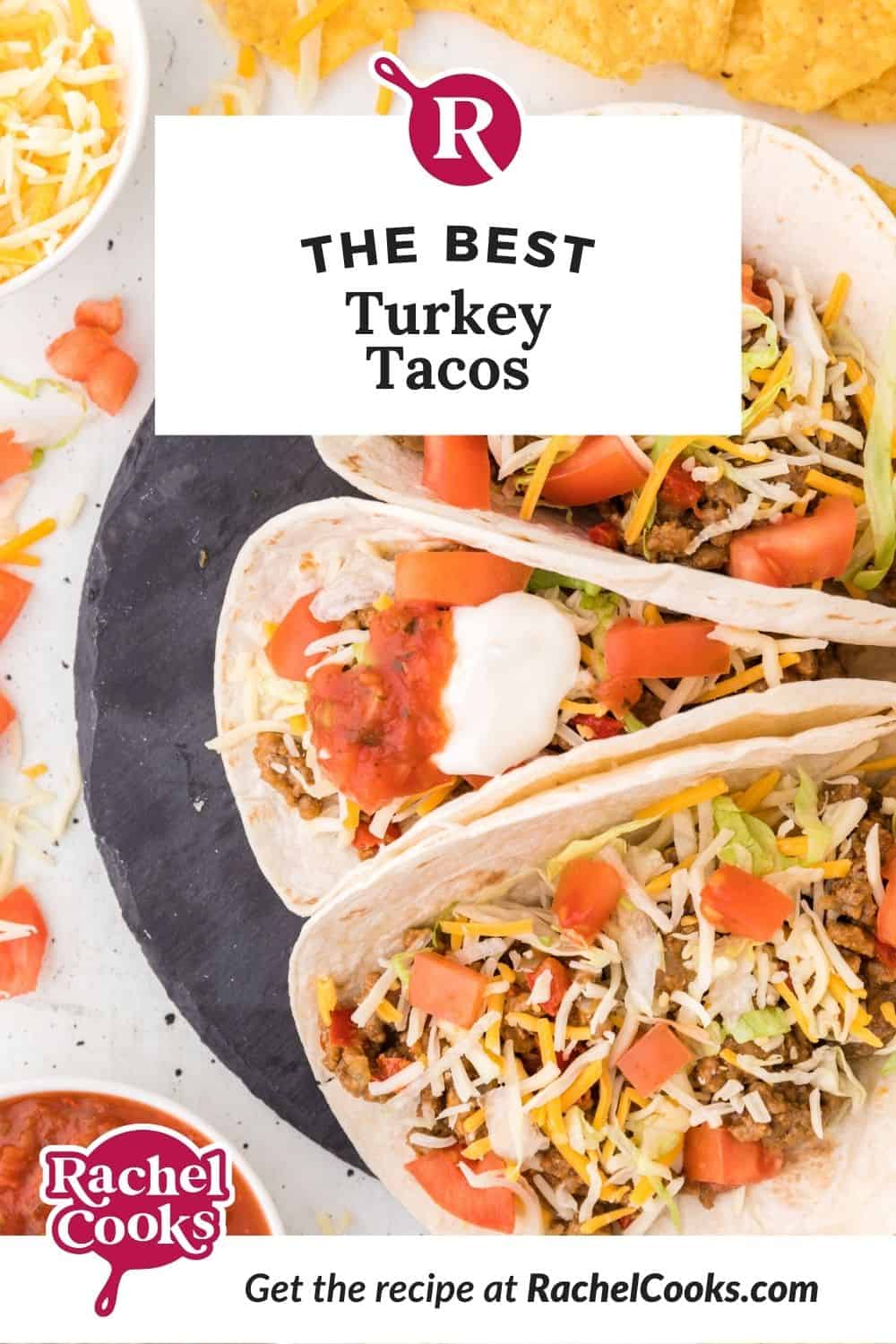 Ground turkey tacos Pinterest image.