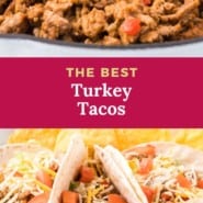 Ground turkey tacos Pinterest image.