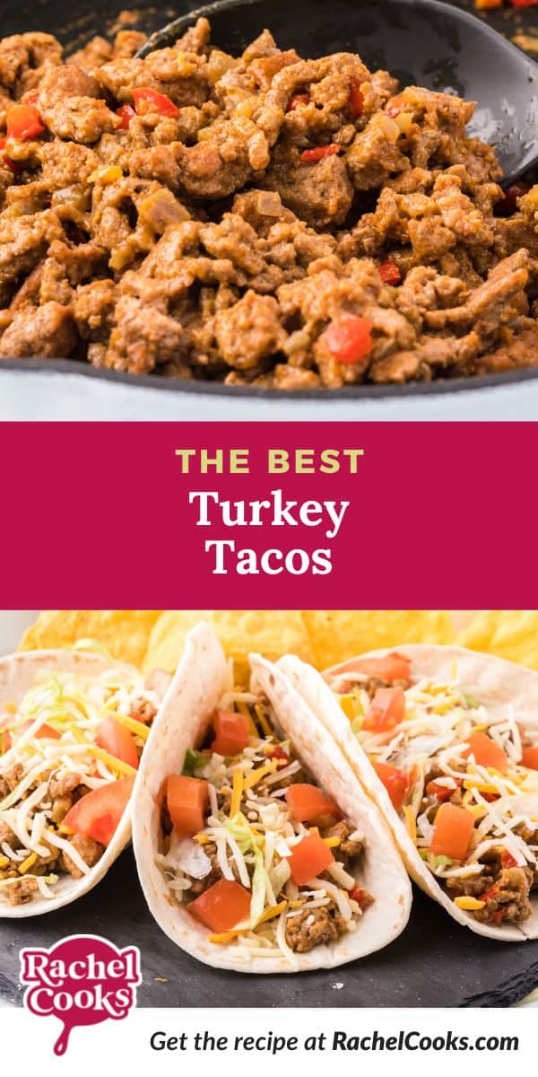 Ground turkey tacos Pinterest image.