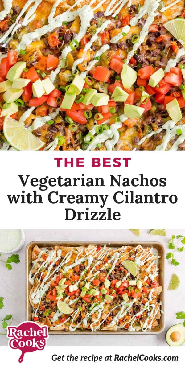 Pinterest image for Vegetarian Nachos.