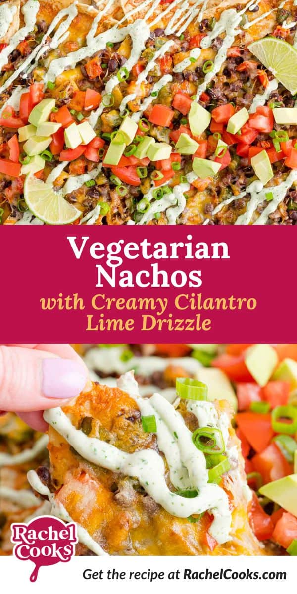 Pinterest image for Vegetarian Nachos.