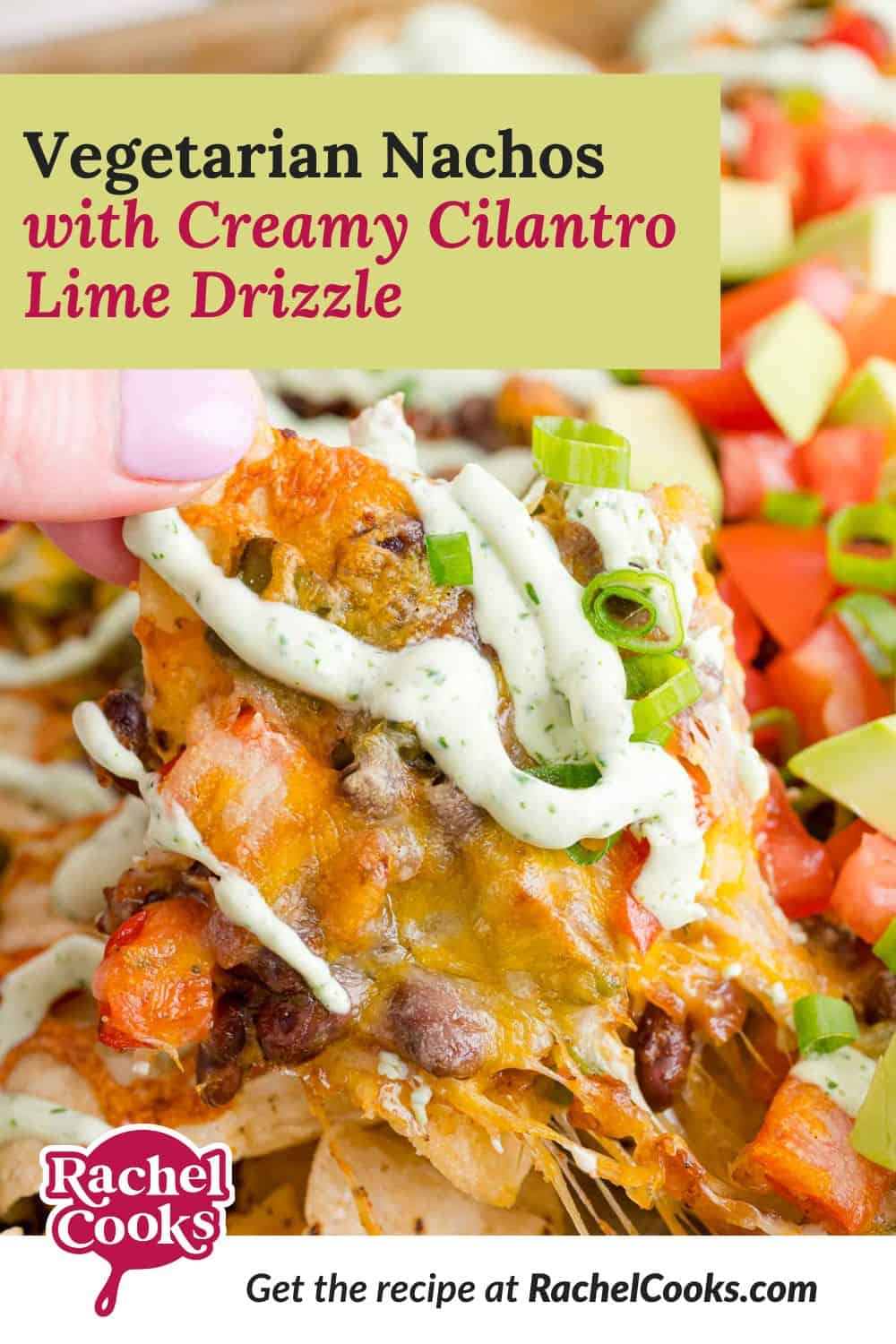Pinterest image for Vegetarian Nachos.