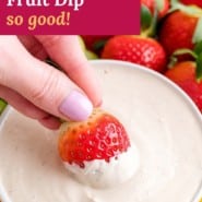 Cream cheese fruit dip Pinterest image.