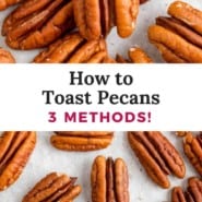 How to toast pecans pinterest graphic.