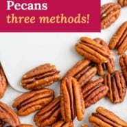 How to toast pecans pinterest graphic.