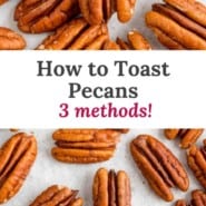 How to toast pecans pinterest graphic.