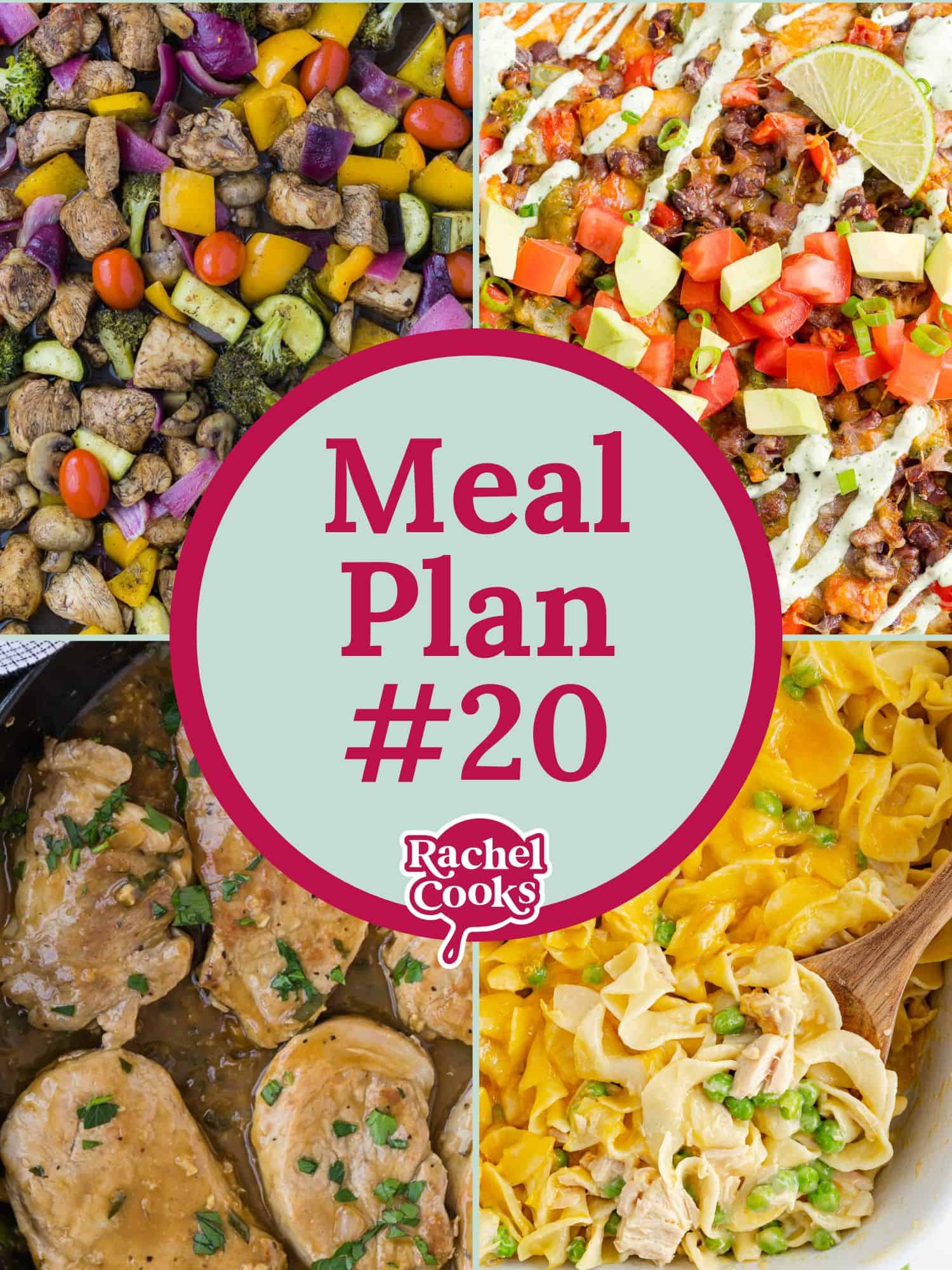 Meal plan graphic with text and images.