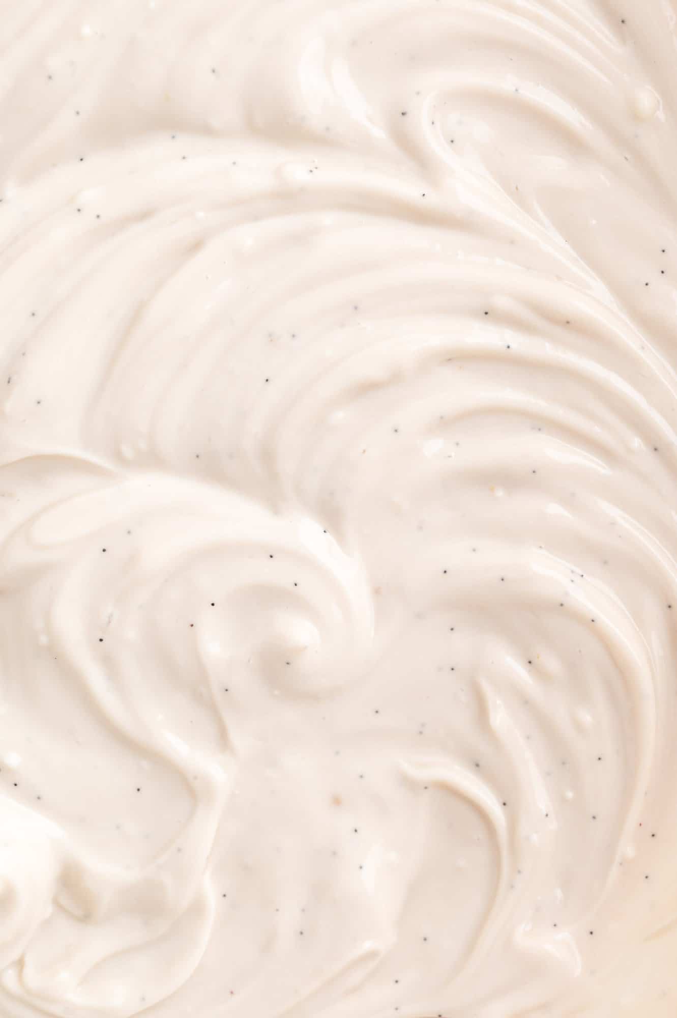 Close up of cream cheese fruit dip.