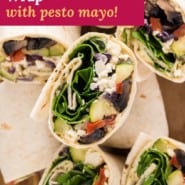 Roasted vegetable wrap Pinterest image.