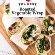 Roasted vegetable wrap Pinterest image.