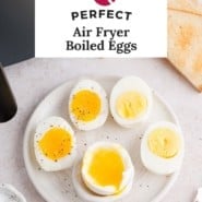 Air fryer boiled eggs pinterest image.